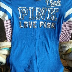 PINK Victoria's Secret Blue Kids Shirt